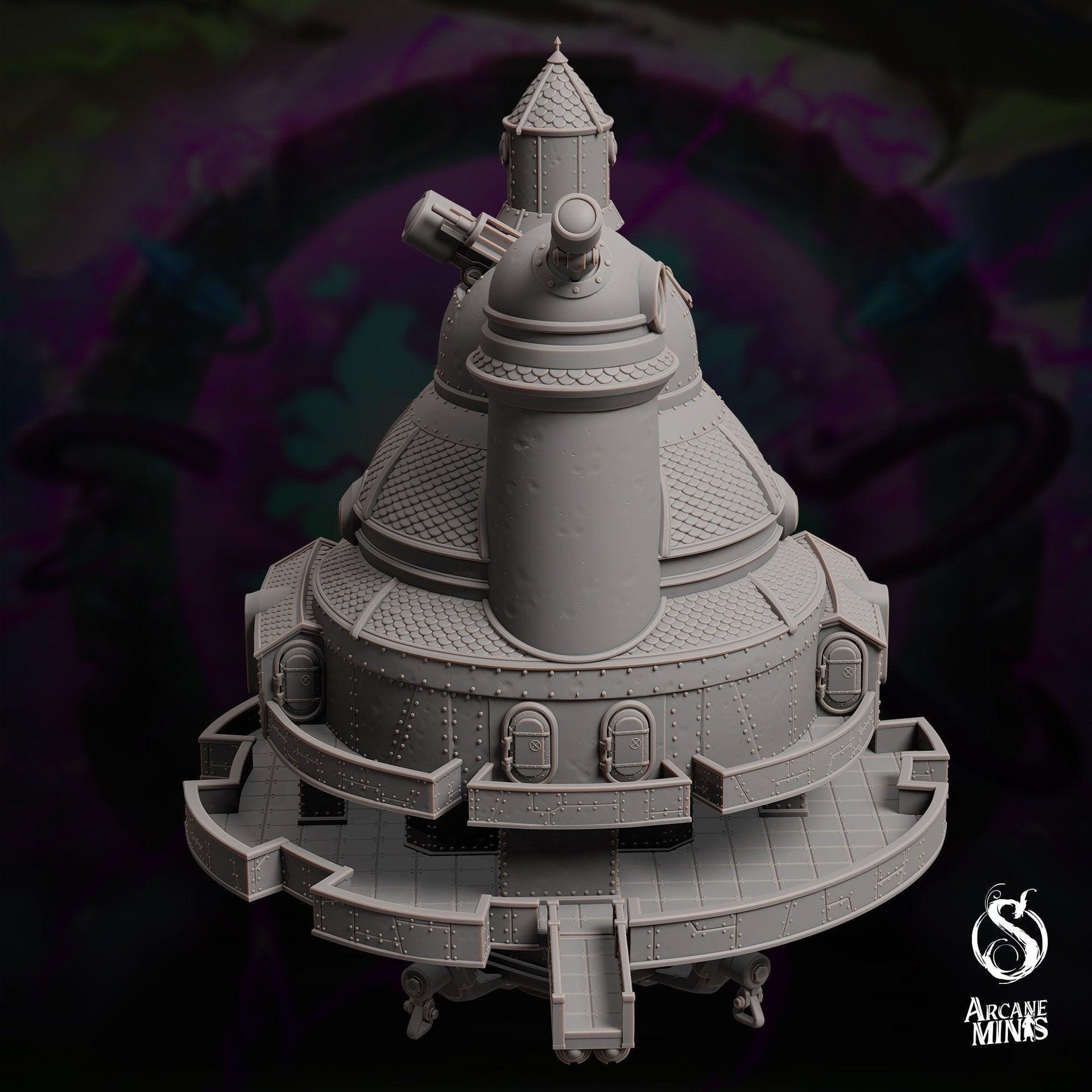Polaris Class Science Vessel - Arcane Minis | 32mm | Airship | Research Station | Playable Interior | Laboratory