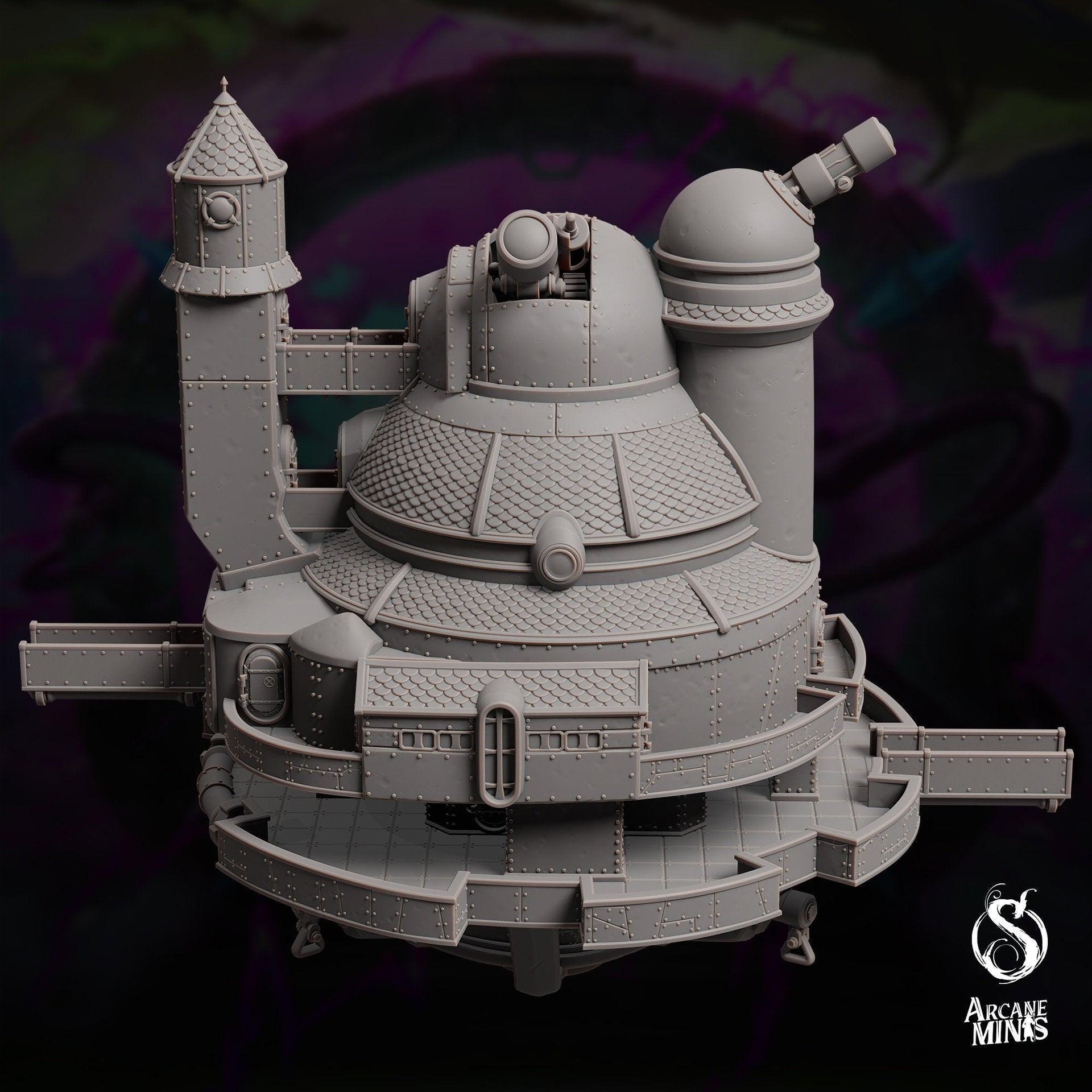 Polaris Class Science Vessel - Arcane Minis | 32mm | Airship | Research Station | Playable Interior | Laboratory