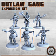Outlaw Gang Expansion, Modular Biker Gang - Print Minis | Sci Fi | Light Infantry | 28mm Heroic | Apocalypse | Bandits | Wasteland