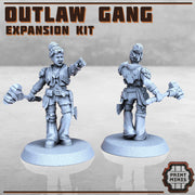 Outlaw Gang Expansion, Modular Biker Gang - Print Minis | Sci Fi | Light Infantry | 28mm Heroic | Apocalypse | Bandits | Wasteland