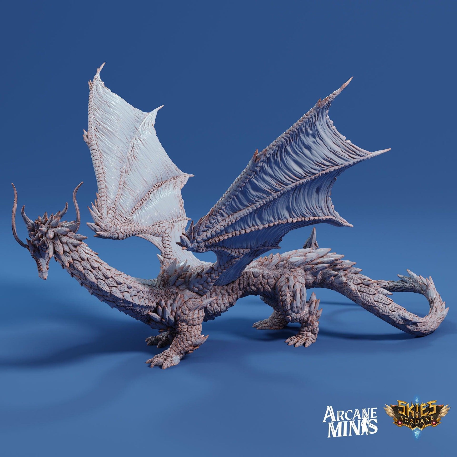Arriax Dragon - Arcane Minis | 32mm | Dragon Folk | Metallic | Drake Wyrm
