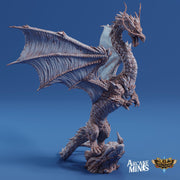 Arriax Dragon - Arcane Minis | 32mm | Dragon Folk | Metallic | Drake Wyrm