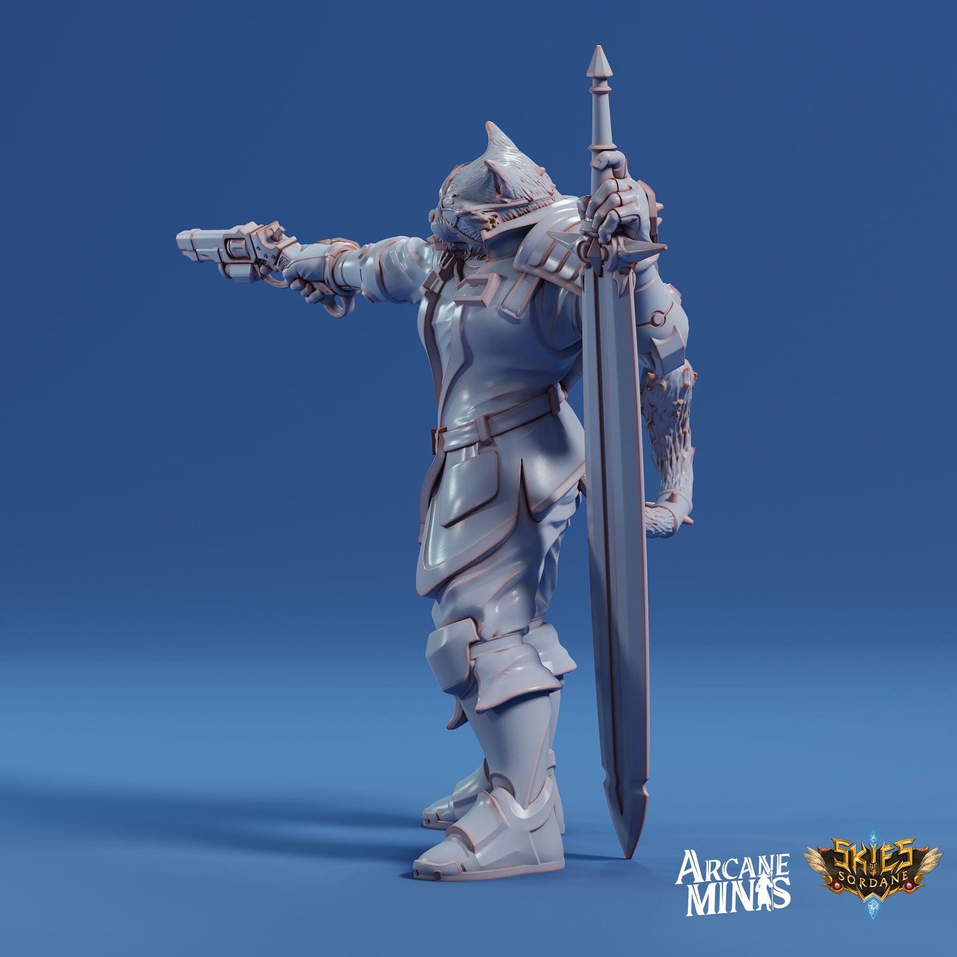 Kizaru Mercenary- Arcane Minis | 32mm | Catfolk | Bandit | Gunslinger | Pirate