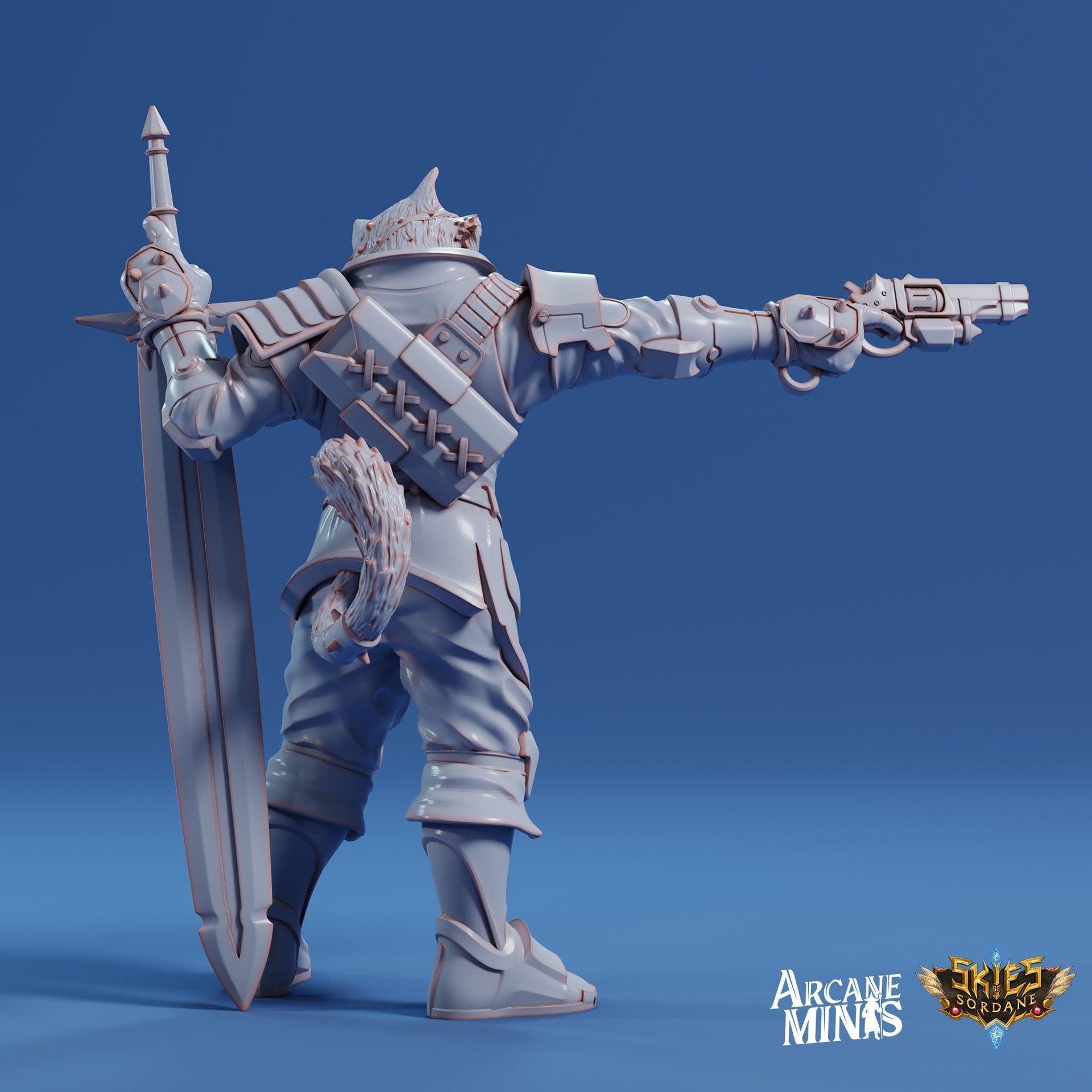 Kizaru Mercenary- Arcane Minis | 32mm | Catfolk | Bandit | Gunslinger | Pirate