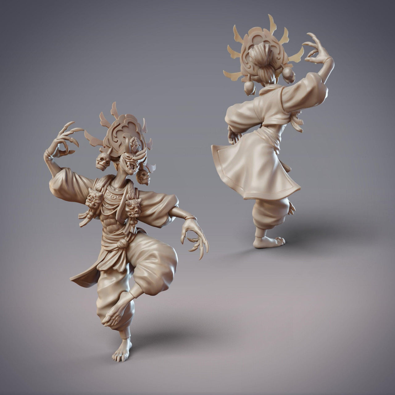 Daitengu Zuijin Sankibo - CobraMode | Miniature | Wargaming | Roleplaying Games | 32mm | 54mm | Temple | Demon | Bard | Assassin