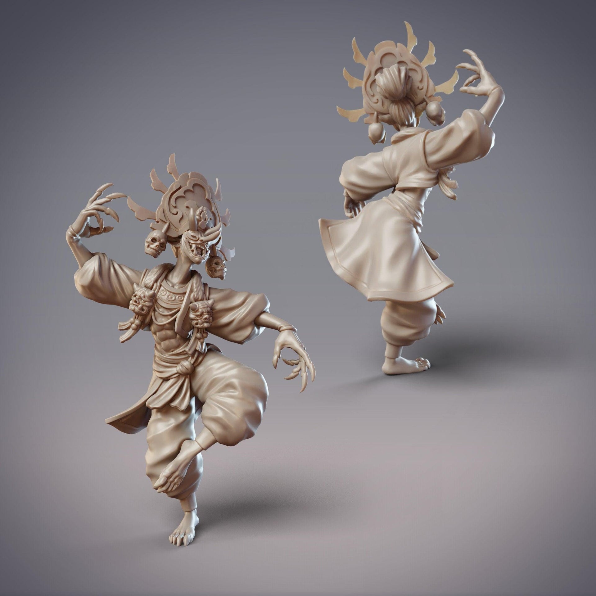 Daitengu Zuijin Sankibo - CobraMode | Miniature | Wargaming | Roleplaying Games | 32mm | 54mm | Temple | Demon | Bard | Assassin