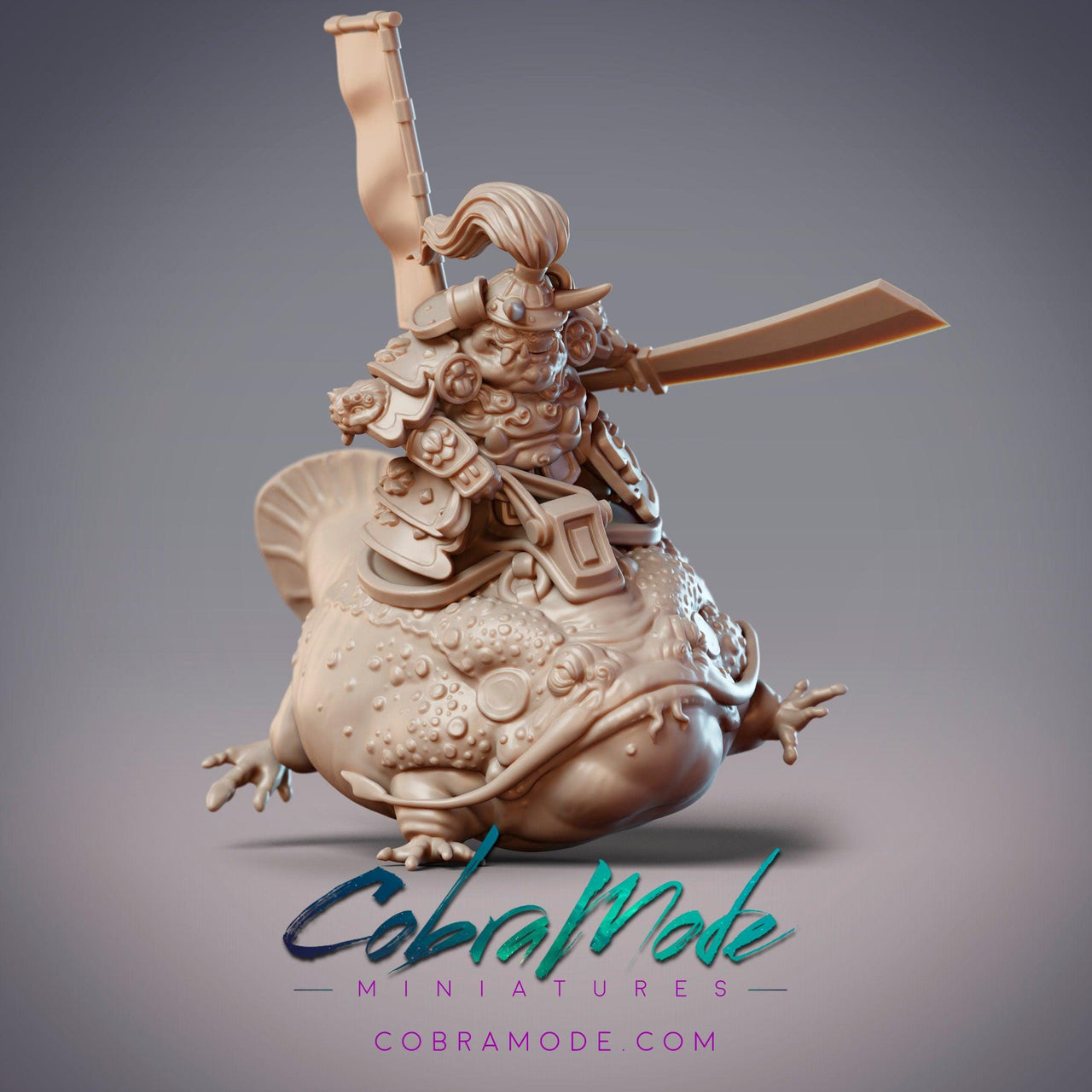 Hikiga Hunter Hikimasa - CobraMode | Miniature | Wargaming | Roleplaying Games | 32mm | Shinobi | Toadfolk | Samurai | Tadpole