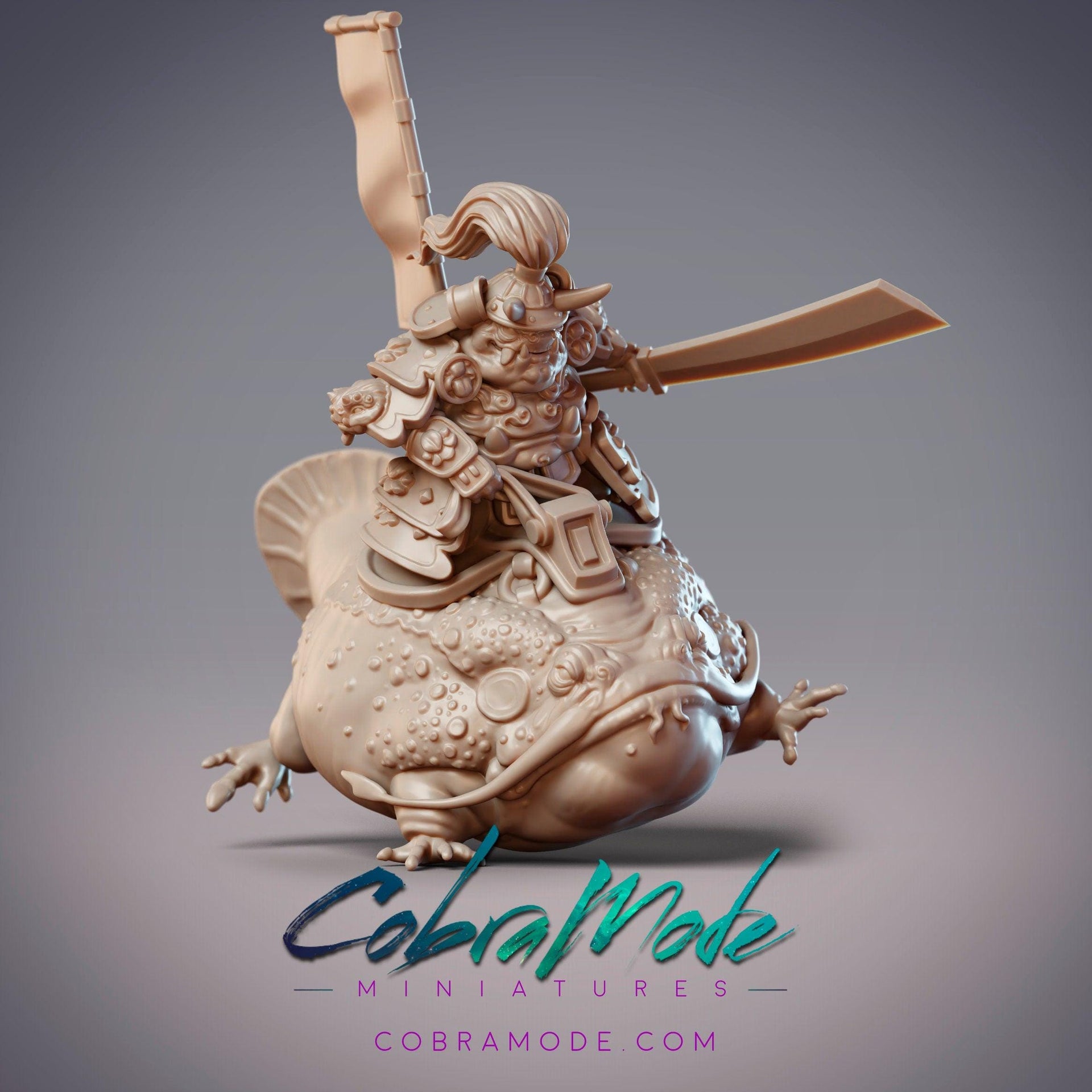 Hikiga Hunter Hikimasa - CobraMode | Miniature | Wargaming | Roleplaying Games | 32mm | Shinobi | Toadfolk | Samurai | Tadpole