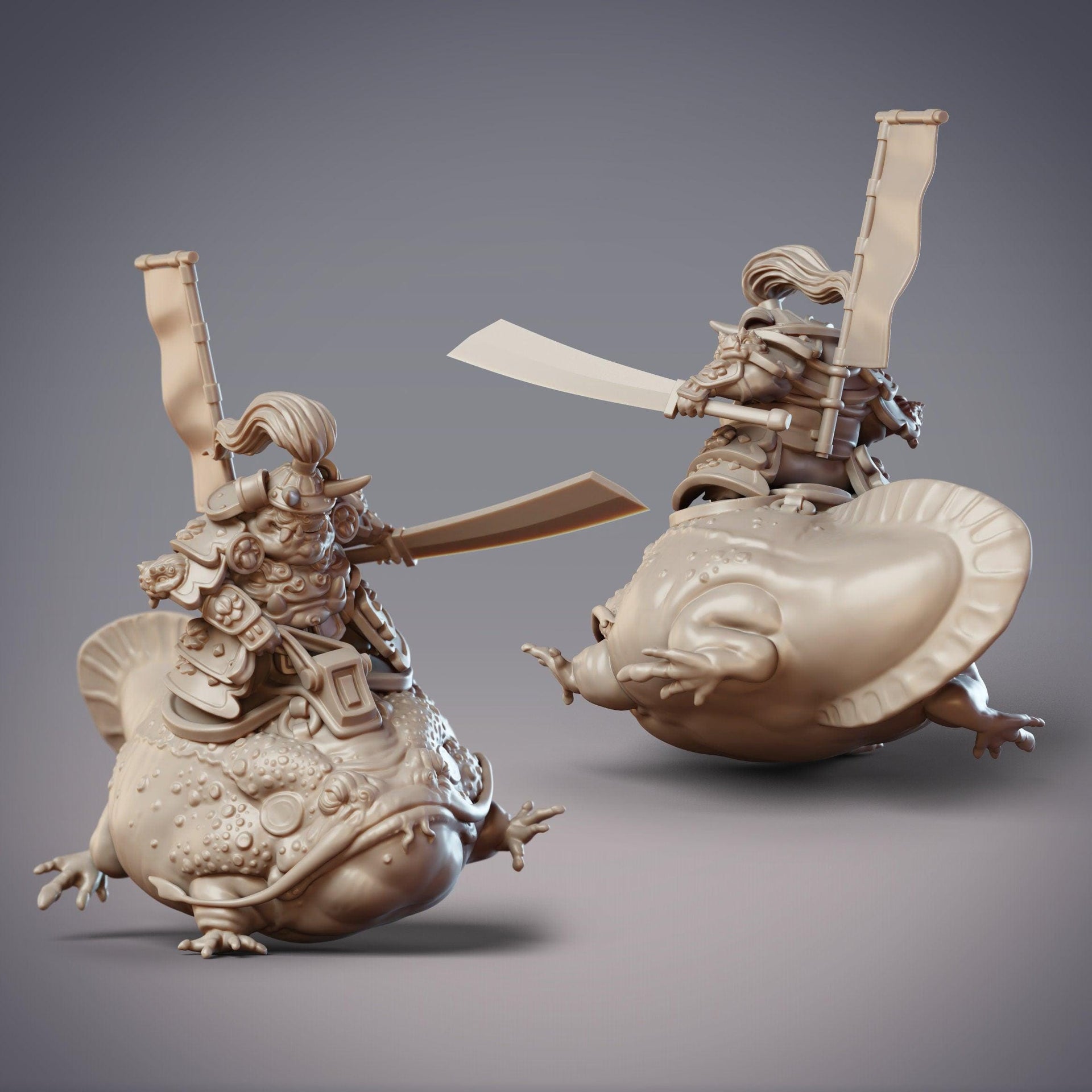 Hikiga Hunter Hikimasa - CobraMode | Miniature | Wargaming | Roleplaying Games | 32mm | Shinobi | Toadfolk | Samurai | Tadpole