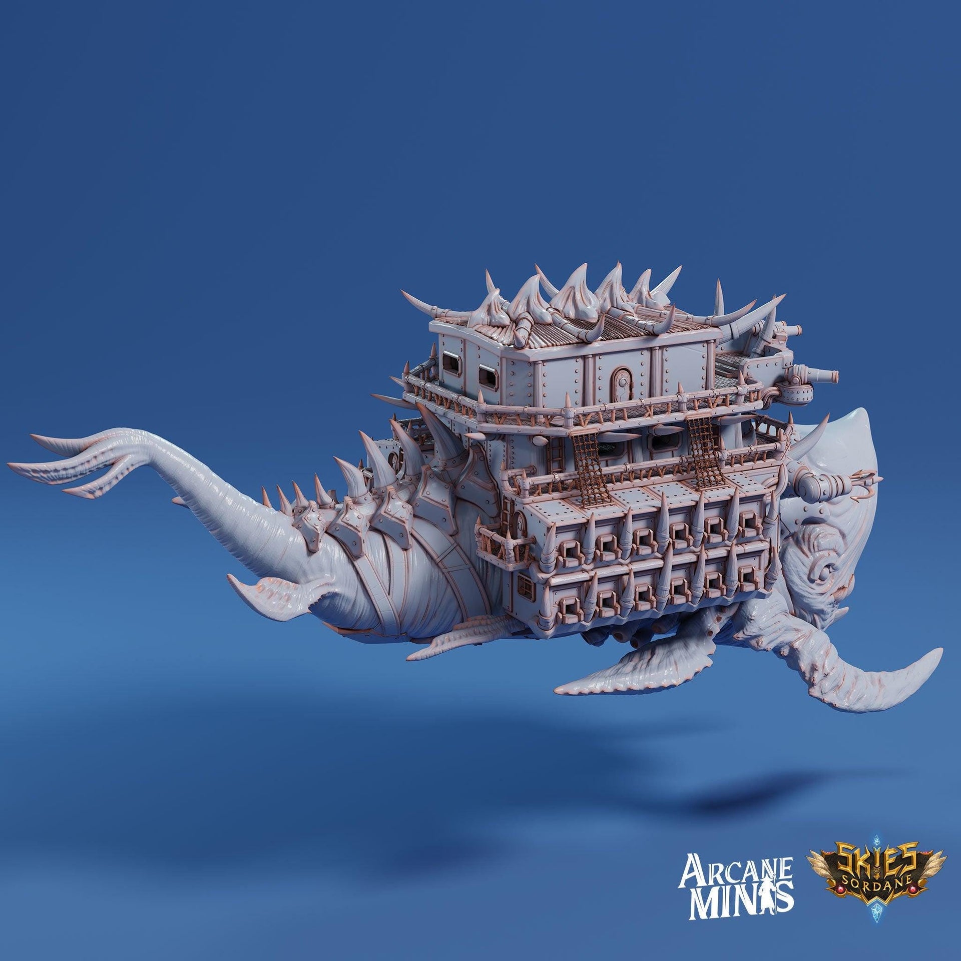 Korranir Class Dreadnought - Arcane Minis | 32mm | 131 CM (4ft) Long! | Airship | Beast | Huge
