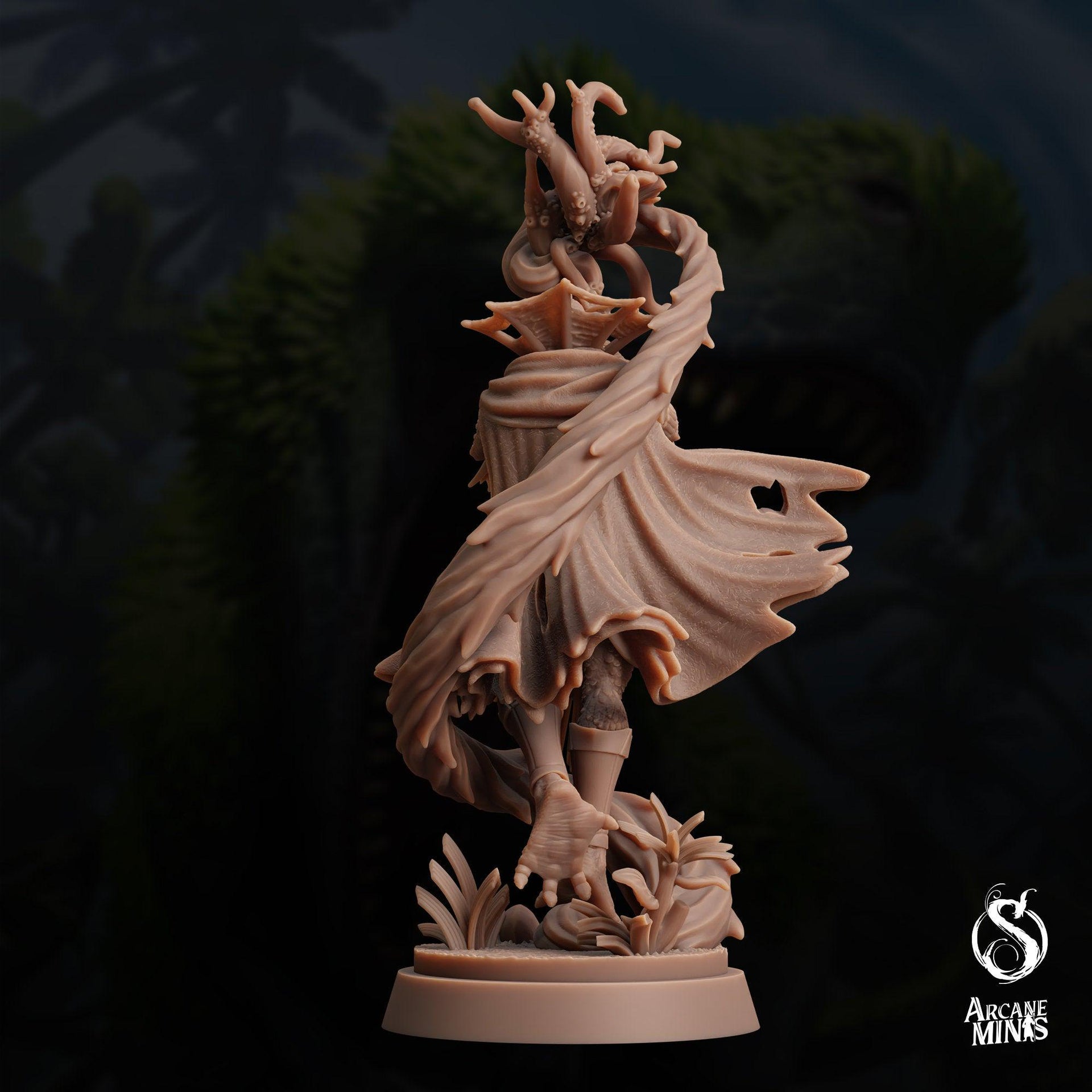 Sahuagin Druid - Arcane Minis | 32mm | Dino Domination | Fishfolk | Sorcerer