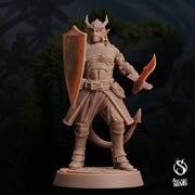 Tiefling Town Guard - Arcane Minis | 32mm | Dino Domination | Fighter | Knight | Soldier | Demonkin