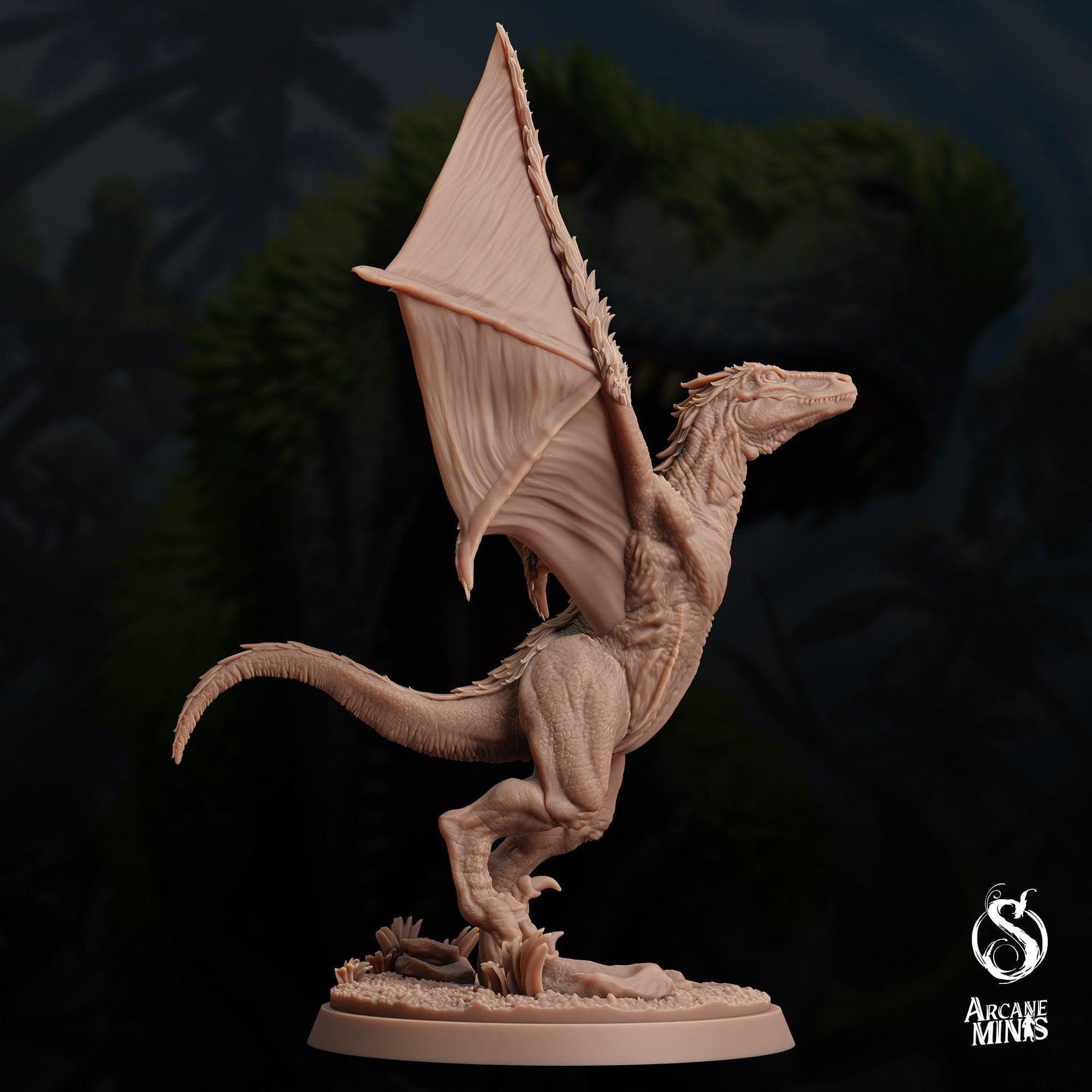 Featherscale Raptor - Arcane Minis | 32mm | Dino Domination | Flying Velociraptor | Dinosaur