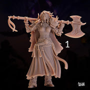 Human Frost Barbarian, Female - Arcane Minis | 32mm | Raiders of Ruin | Axe | Fighter | Skyboard | Airship