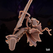 Human Frost Barbarian, Female - Arcane Minis | 32mm | Raiders of Ruin | Axe | Fighter | Skyboard | Airship