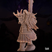 Human Frost Barbarian, Male- Arcane Minis | 32mm | Raiders of Ruin | Axe | Fighter | Skyboard | Airship