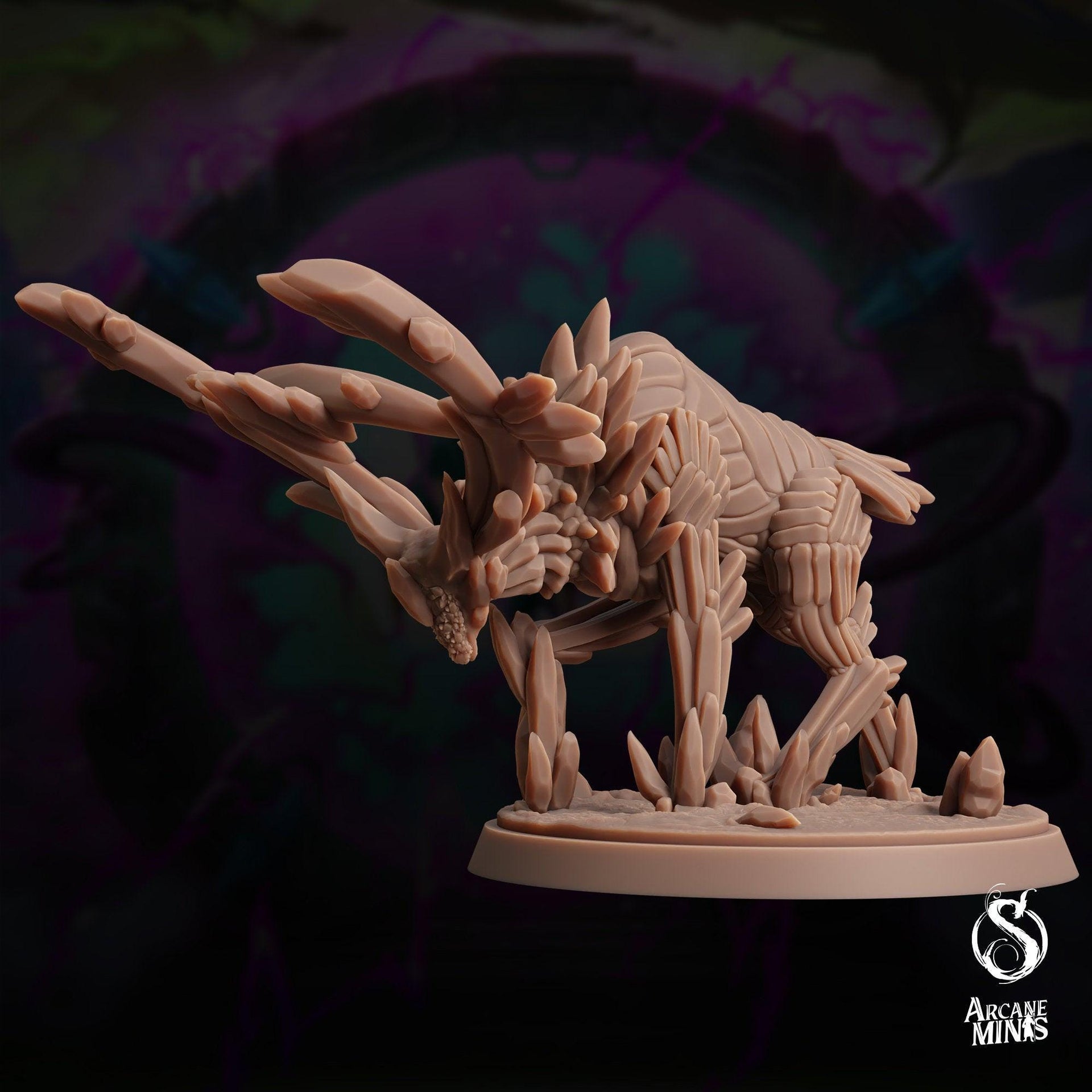 Moonshard Elemental, Crystal Deer - Arcane Minis | 32mm | The Skybreaker Chronicles | Construct | Gem