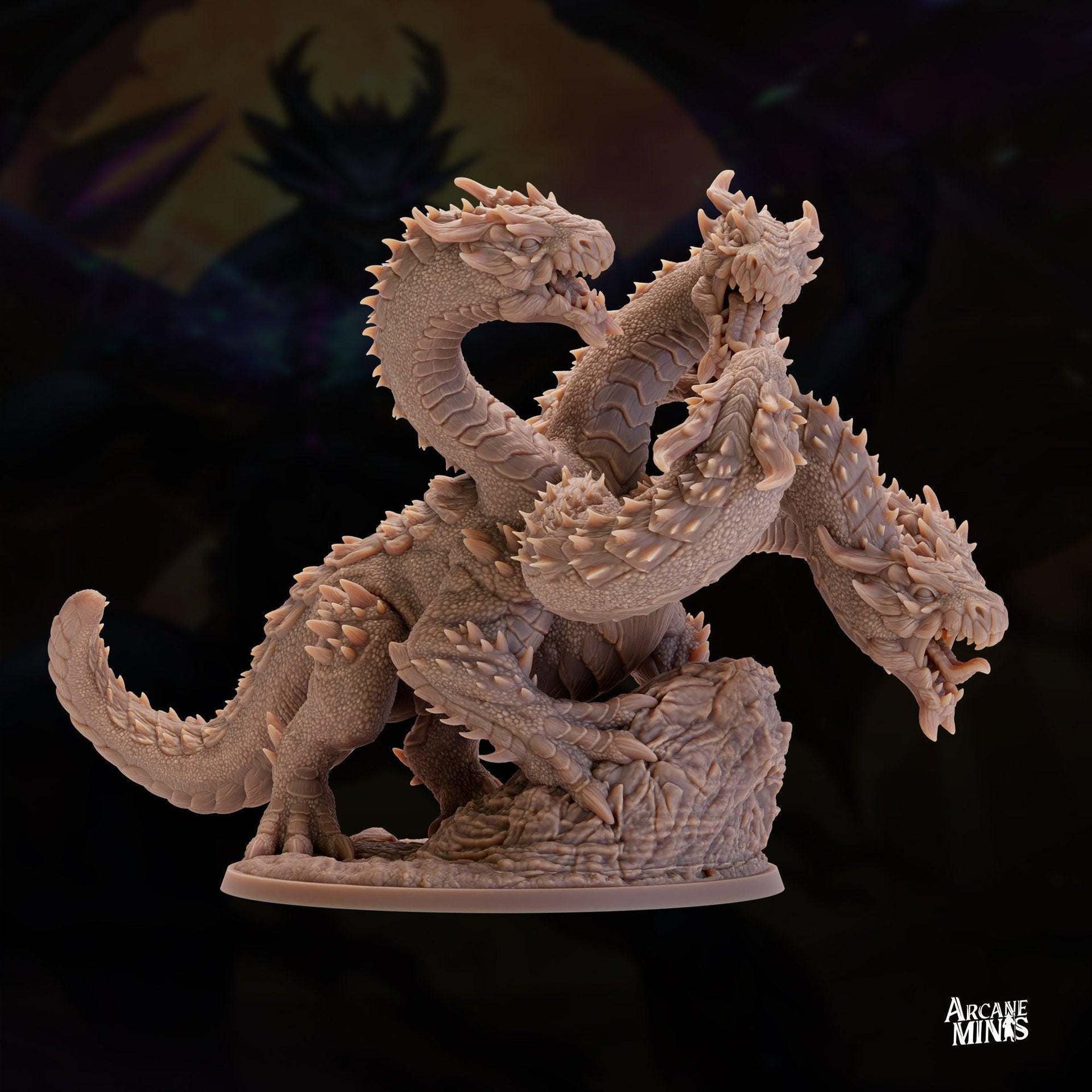 Hexblood Hydra - Arcane Minis | 32mm | Monster Madness | Dragon | Huge
