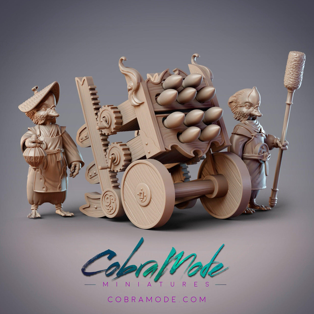 YuanYang Artillery Unit - CobraMode | Miniature | Wargaming | Roleplaying Games | 32m | Duck Rocket launcher | Birdfolk