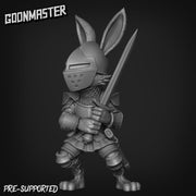 Rabbit Knight - Goonmaster | Bunny Brigade Miniature | Wargaming | Roleplaying Games | 32mm | Soldier | Mercenary