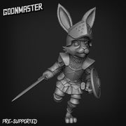 Rabbit Knight - Goonmaster | Bunny Brigade Miniature | Wargaming | Roleplaying Games | 32mm | Soldier | Mercenary