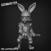 Rabbit Knight - Goonmaster | Bunny Brigade Miniature | Wargaming | Roleplaying Games | 32mm | Soldier | Mercenary