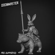 Rabbit Knight Badger Mount - Goonmaster | Bunny Brigade Miniature | Wargaming | Roleplaying Games | 32mm | Cavalry | General