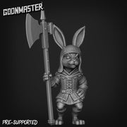 Rabbit Halberdier - Goonmaster | Bunny Brigade Miniature | Wargaming | Roleplaying Games | 32mm | Rogue | Bandit | Mercenary