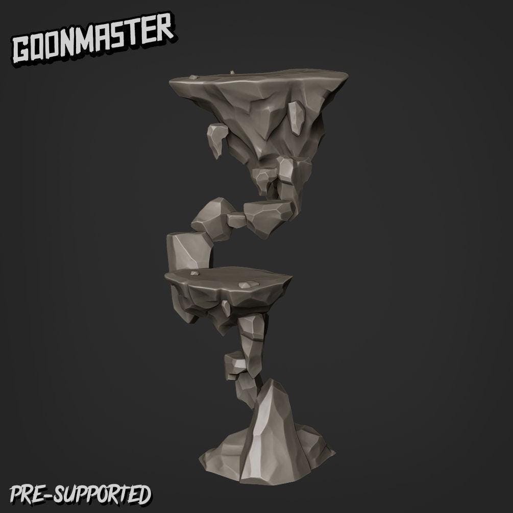 Floating Rocks terrain - Goonmaster | Frozen Wasteland | Miniature | Pathfinder | Wargaming | Roleplaying Games | 32mm | Magic | Waterfalla