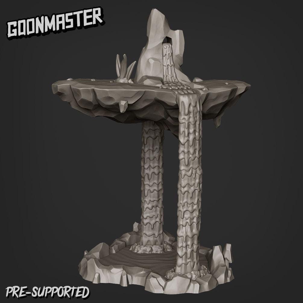 Floating Rocks terrain - Goonmaster | Frozen Wasteland | Miniature | Pathfinder | Wargaming | Roleplaying Games | 32mm | Magic | Waterfalla