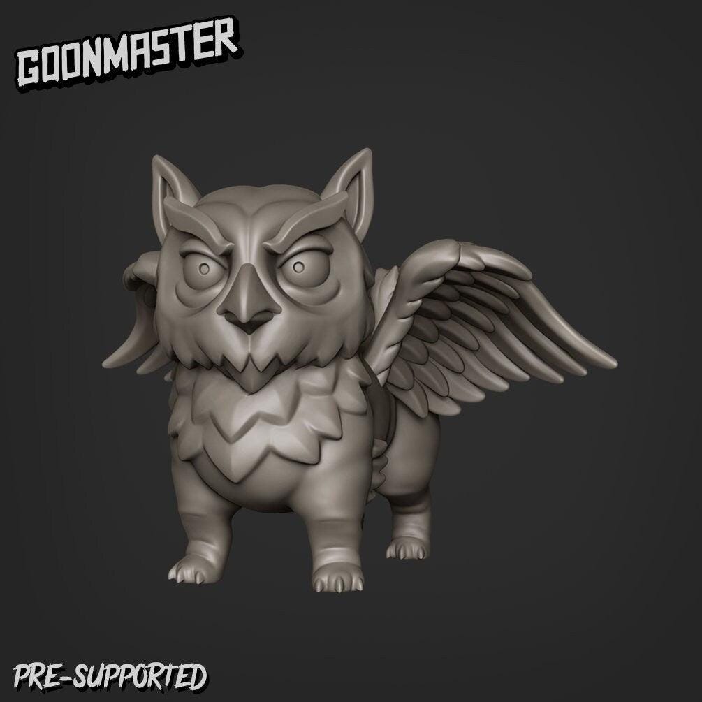 Owl Gryph Pup- Goonmaster | Sky Elves | Miniature | Wargaming | Roleplaying Games | 32m | Gryphon | Cat