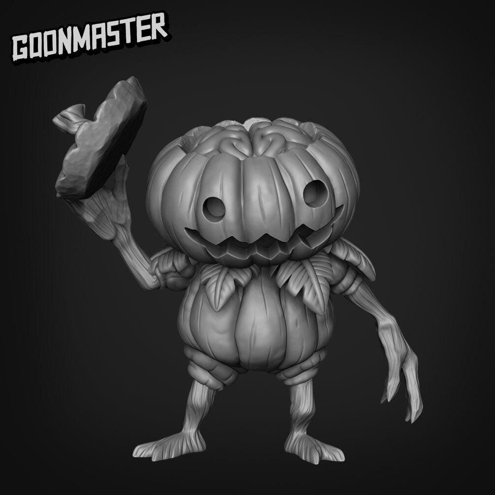 Lumpkin, Little Pumpkin Folk - Goonmaster | Miniature | Spooky Town | Wargaming | Roleplaying Games | 32mm | Jack-o-lantern