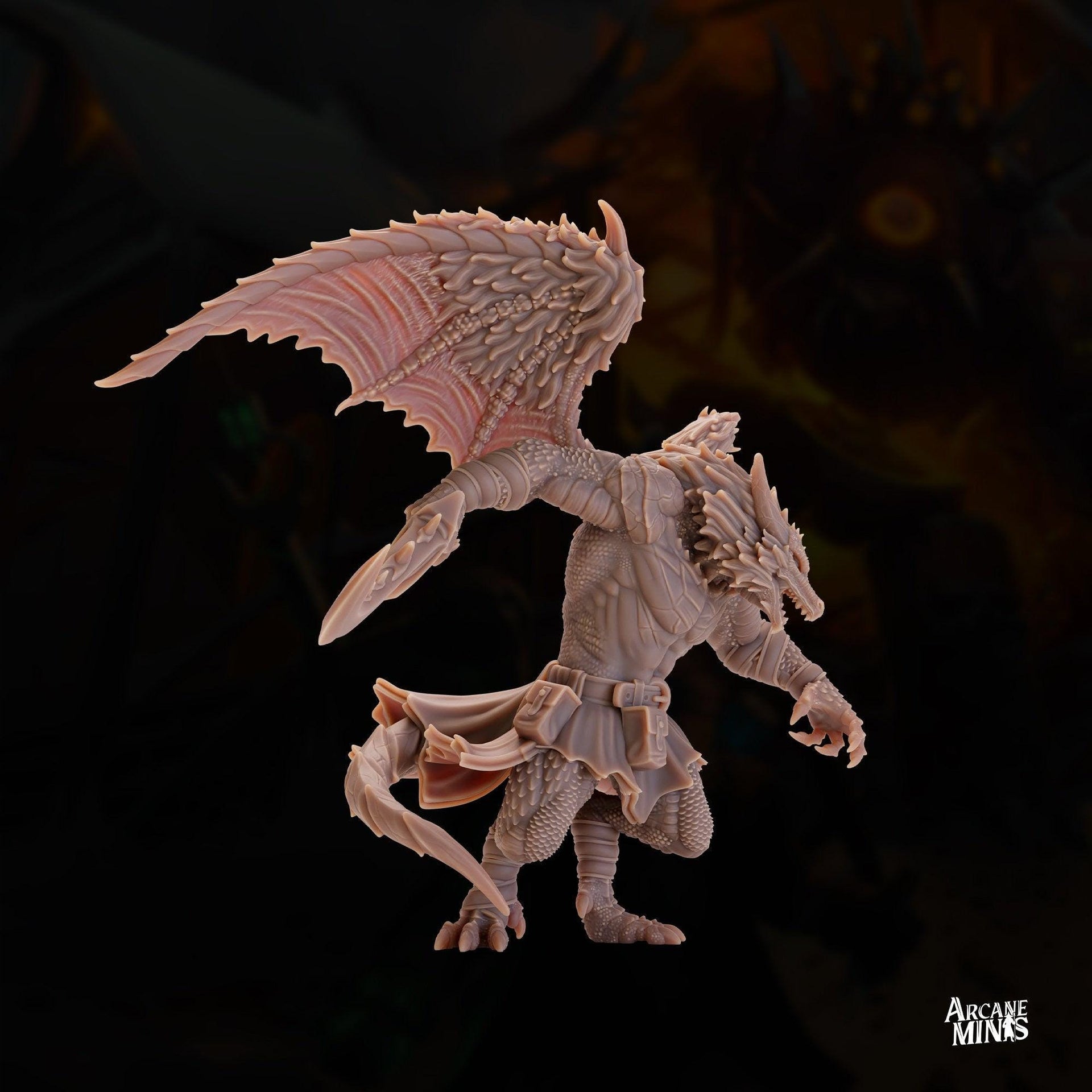 Drekon Bloodseekers - Arcane Minis | 32mm | Giant Dragon Folk | Champion | Fighter