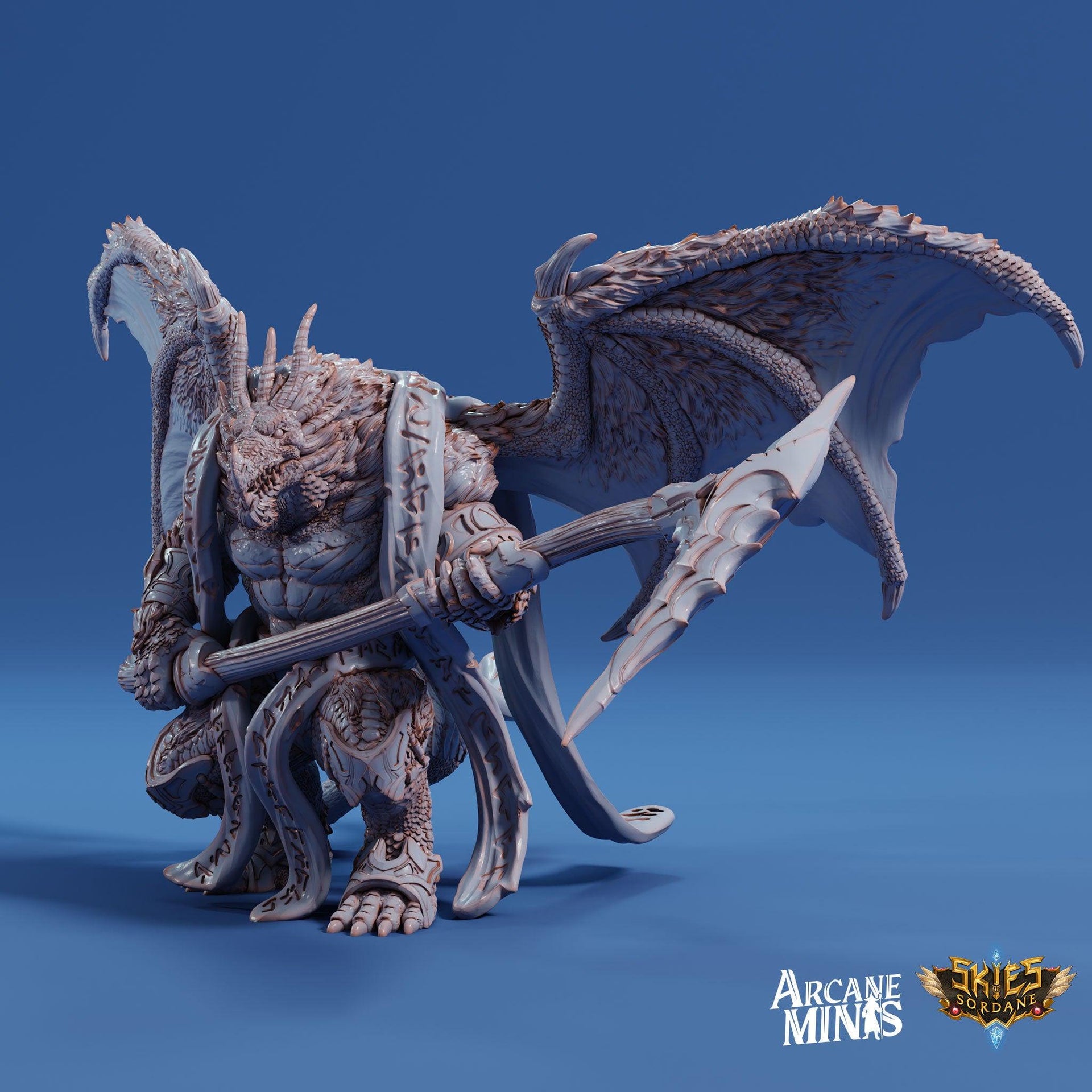 Drekon Tyrant- Arcane Minis | 32mm | Colossal Dragon Folk | Champion | Fighter | King | Lord