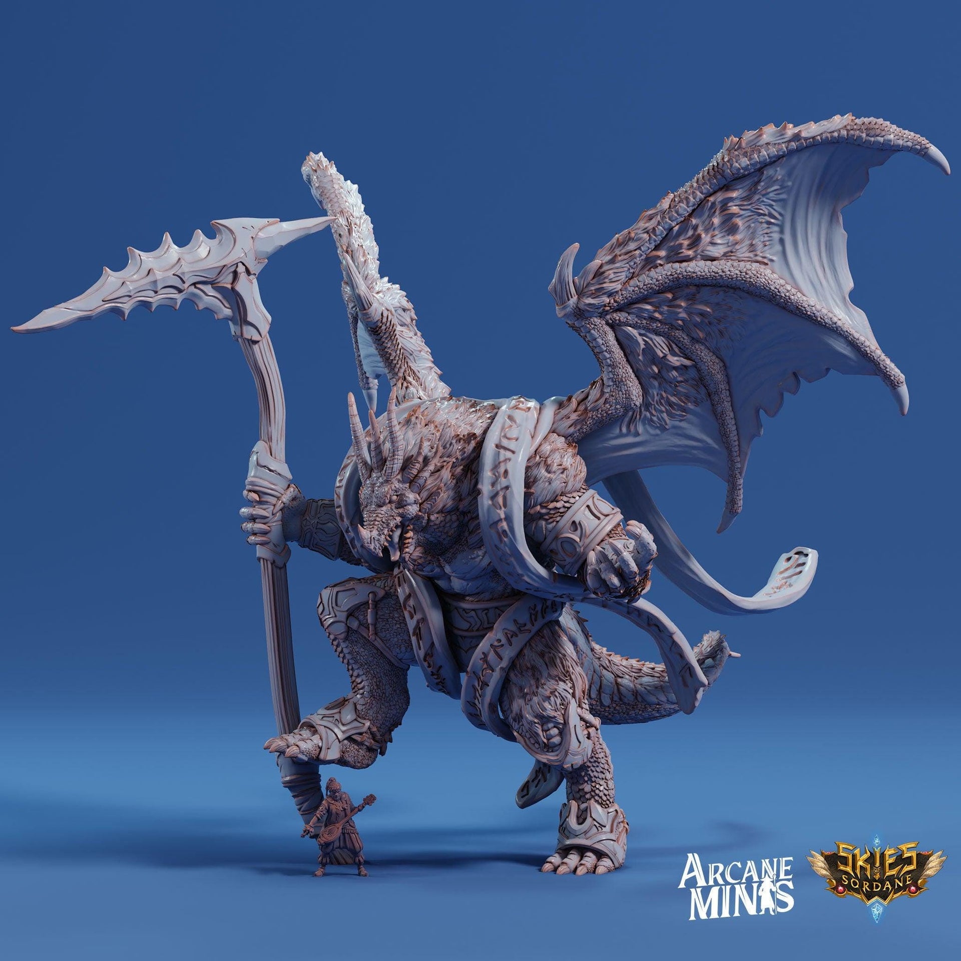 Drekon Tyrant- Arcane Minis | 32mm | Colossal Dragon Folk | Champion | Fighter | King | Lord
