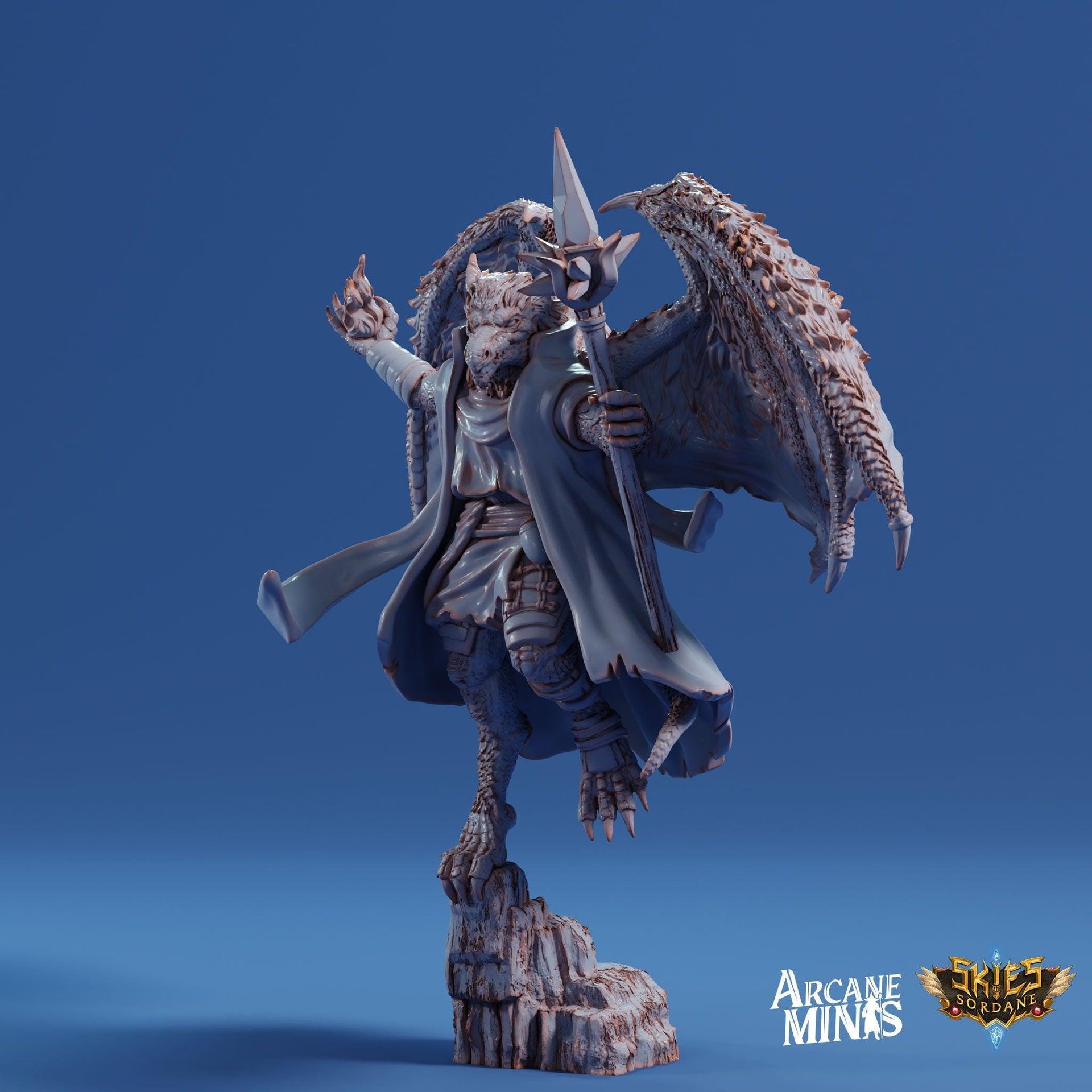 Drekon Seer Younger- Arcane Minis | 32mm | Dragon Folk | Sorcerer | Wizard