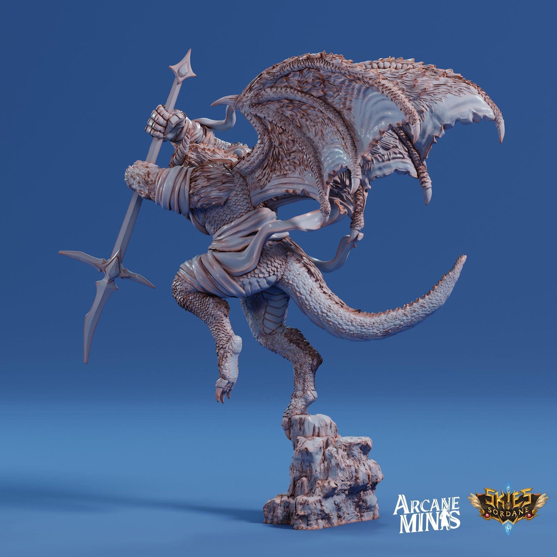 Drekon Bloodseekers - Arcane Minis | 32mm | Giant Dragon Folk | Champion | Fighter