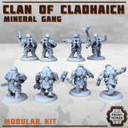Space Dwarves, Clan of Cladhaich - Print Minis | Sci Fi | Light Infantry | 28mm Heroic | Apocalypse | Miners | Imperial