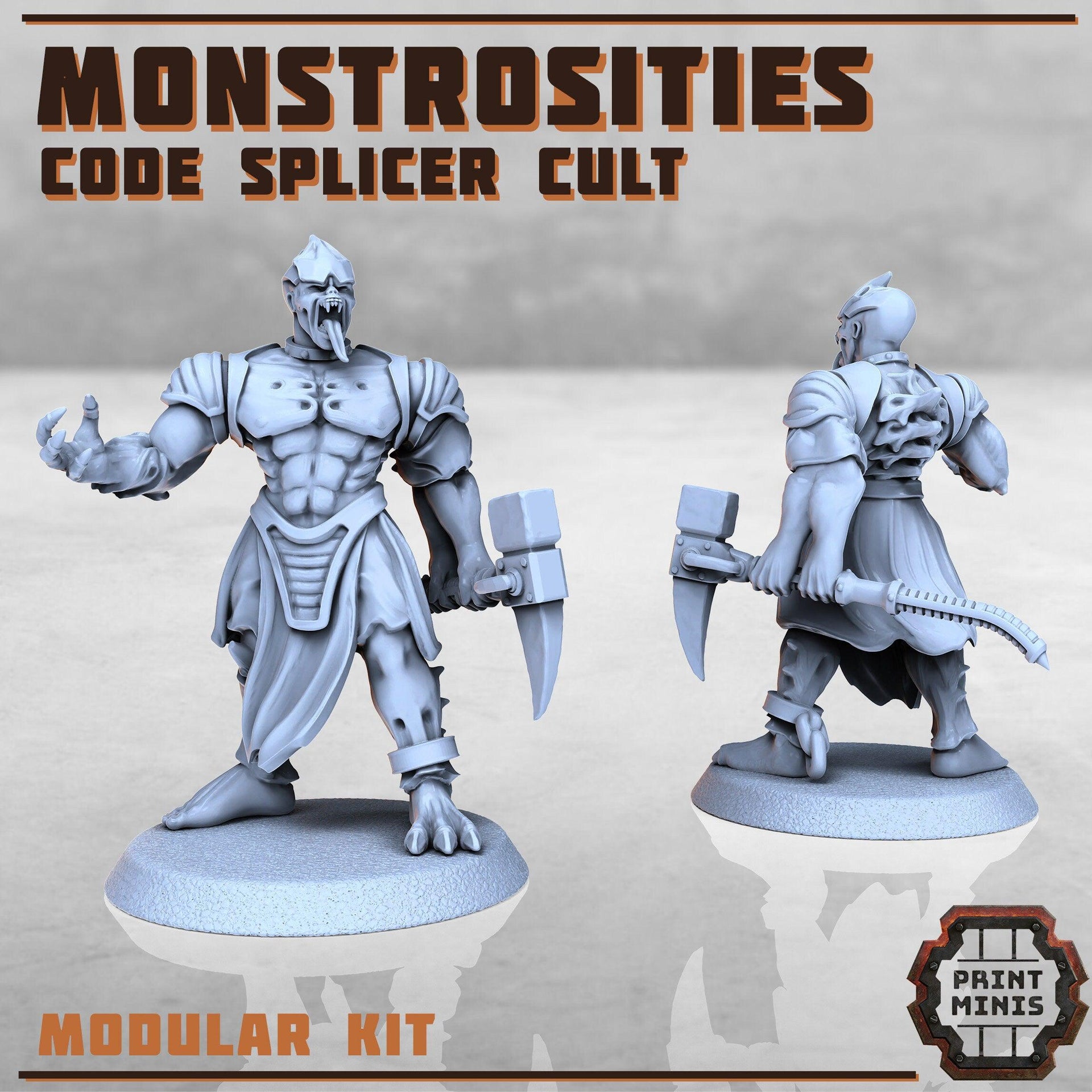 Code Splicer Monstrosities - Print Minis | Sci Fi | Light Infantry | 28mm Heroic | Wasteland | Apocalypse | Cultist | Alien Hybrid | Brute