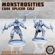 Code Splicer Monstrosities - Print Minis | Sci Fi | Light Infantry | 28mm Heroic | Wasteland | Apocalypse | Cultist | Alien Hybrid | Brute