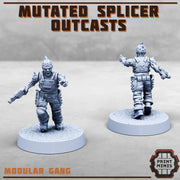 Mutated Splicer Outcasts, Modular Code Splicer Gang Members - Print Minis | 28mm and 32mm | Wargaming | DnD | Tabletop Roleplaying