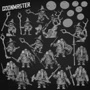 Mushroom Massacre, Frog Wizard Diorama - Goonmaster | Miniature | Might Meerkats | Wargaming | Roleplaying Games | 32mm | Tree