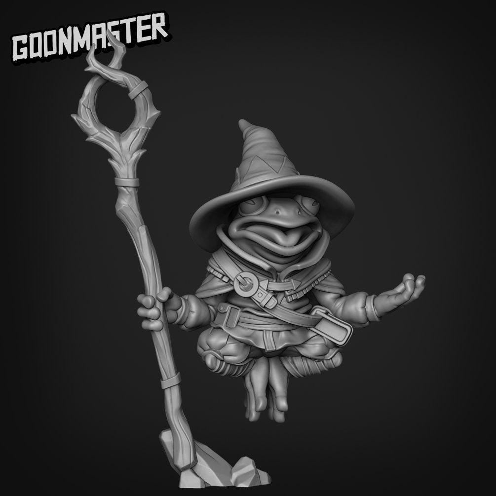 Frog Wizard - Goonmaster | Miniature | Wargaming | Roleplaying Games | 32mm | bullywug | Sorcerer | Mage