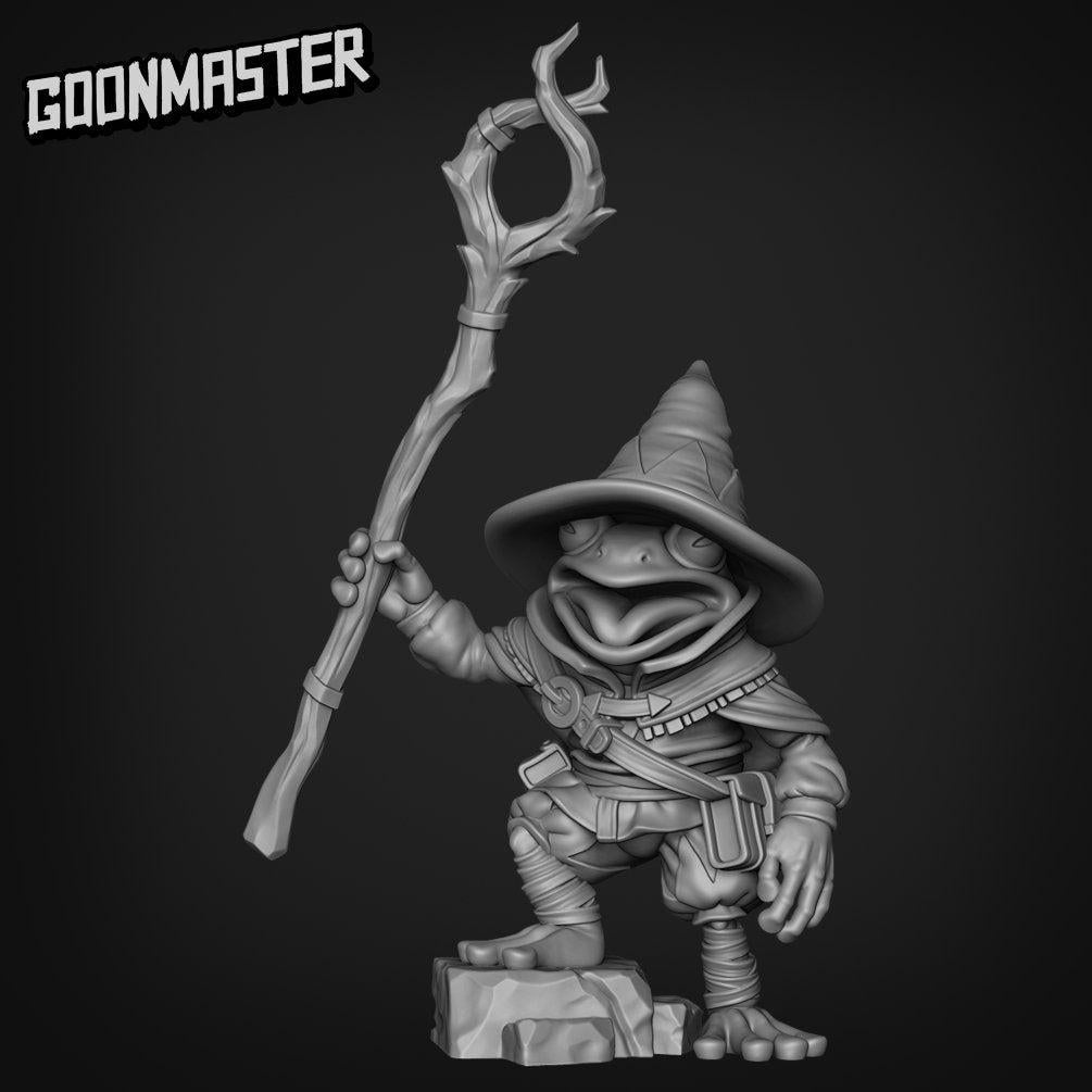 Frog Wizard - Goonmaster | Miniature | Wargaming | Roleplaying Games | 32mm | bullywug | Sorcerer | Mage
