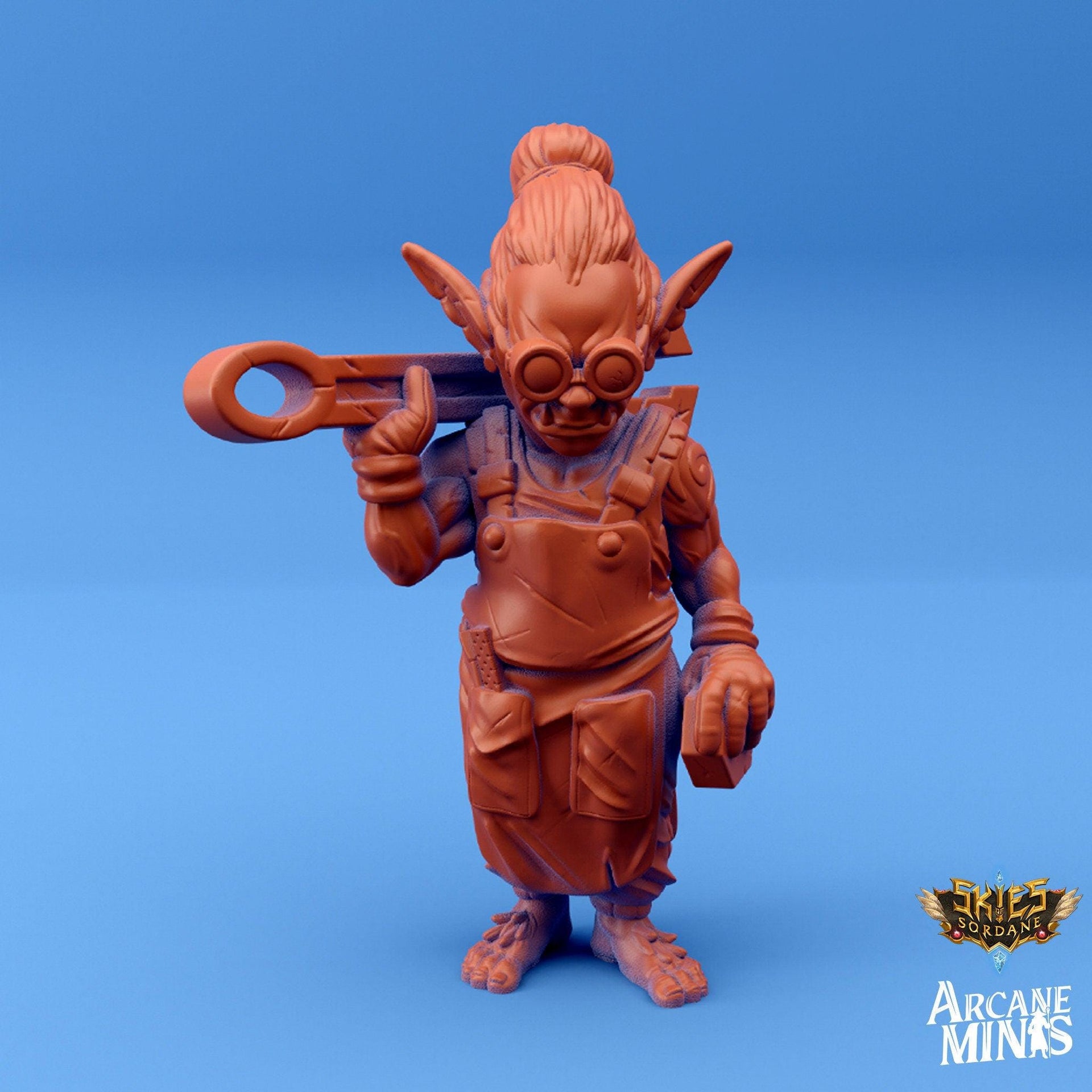 Goblin Mechanic - Arcane Minis | 32mm | Engineer | Wrench | Inventor