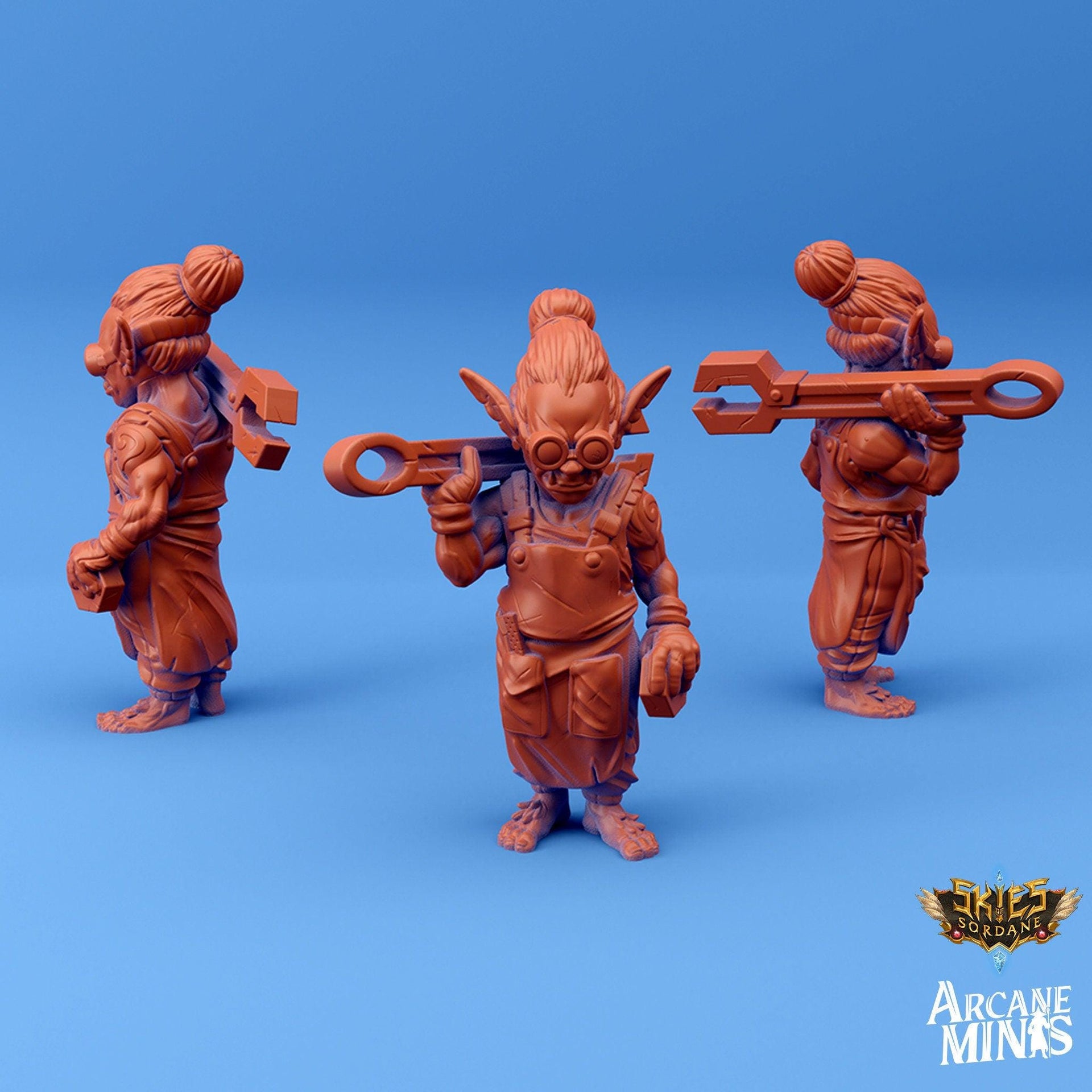 Goblin Mechanic - Arcane Minis | 32mm | Engineer | Wrench | Inventor