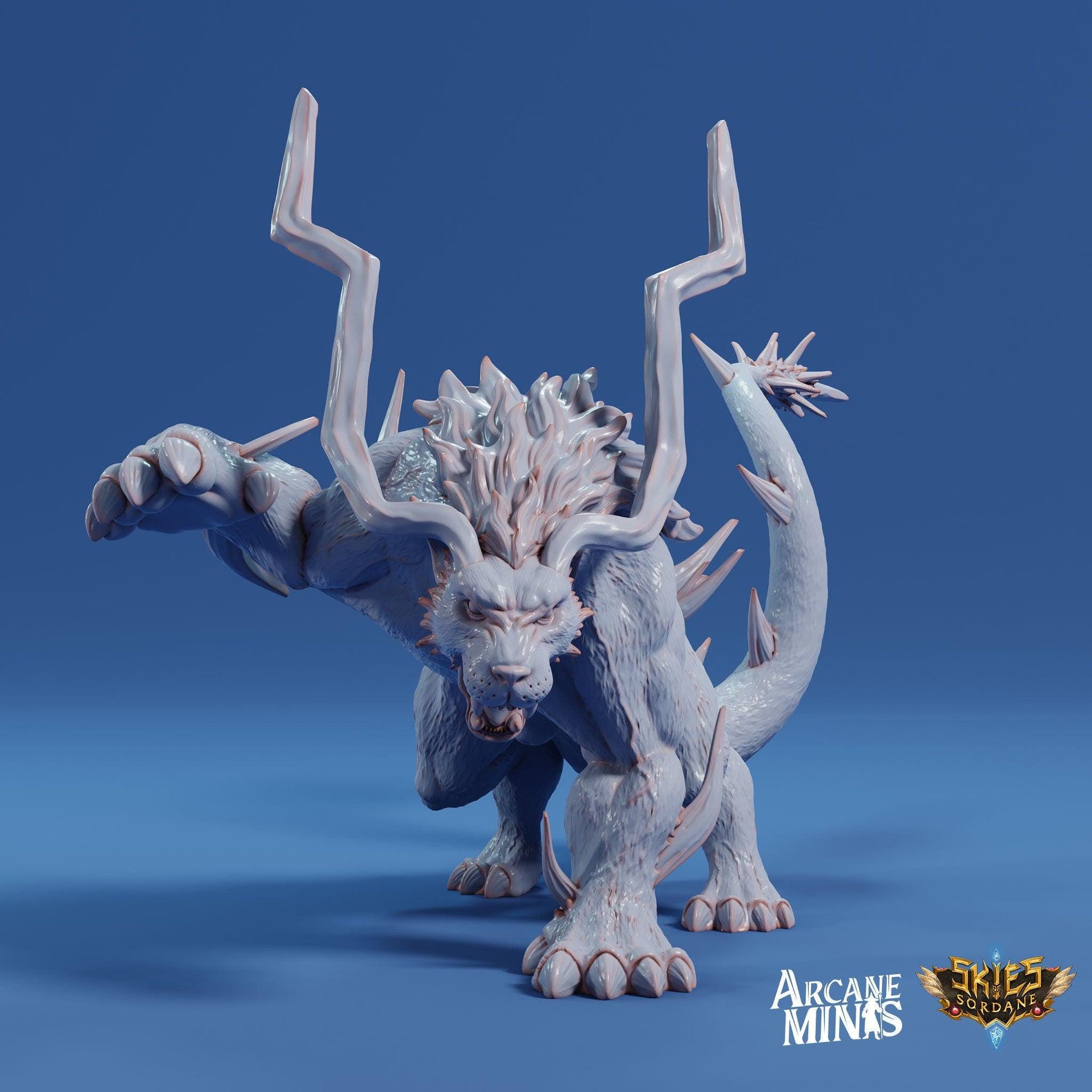 Abyssal Bonestalker, Lion Demon - Arcane Minis | The Tangled Hunt | 32mm | Alien | Tiger