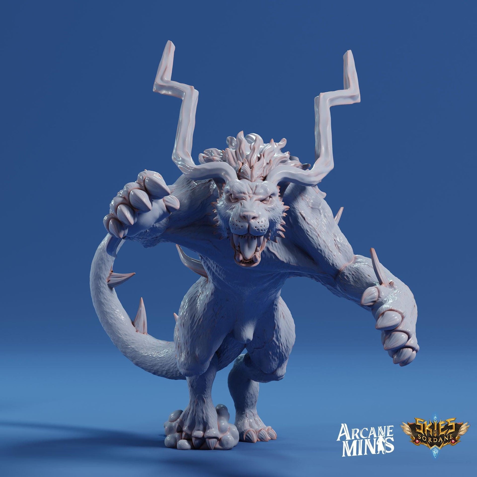 Abyssal Bonestalker, Lion Demon - Arcane Minis | The Tangled Hunt | 32mm | Alien | Tiger