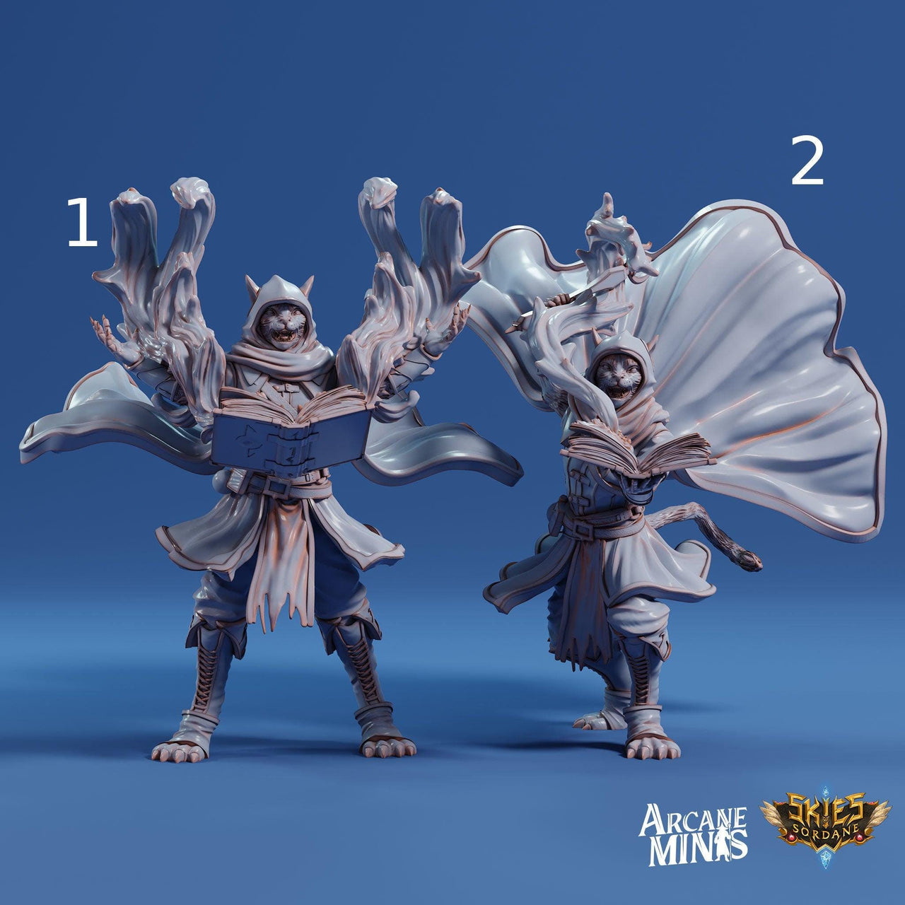 Kizaru Sorcerer- Arcane Minis | The Tangled Hunt | 32mm | Catfolk | Wizard | Spell Effect