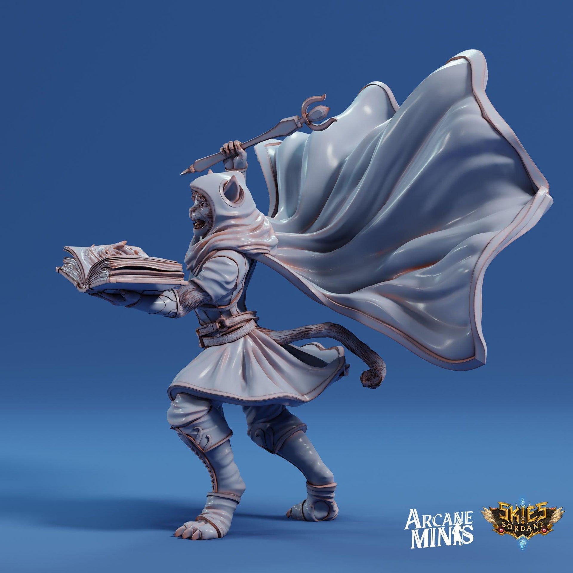 Kizaru Sorcerer- Arcane Minis | The Tangled Hunt | 32mm | Catfolk | Wizard | Spell Effect